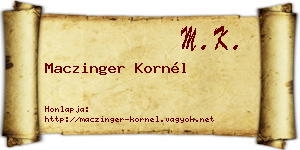 Maczinger Kornél névjegykártya