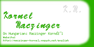 kornel maczinger business card